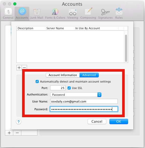 outlook for mac error in imap command received by server